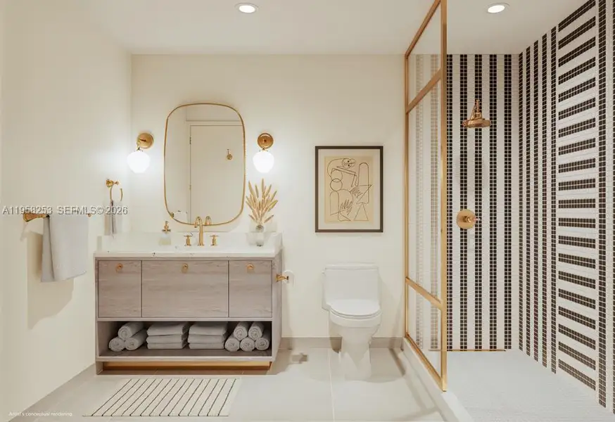 Furnished interior view inside a new home in , Miami (Image 4).