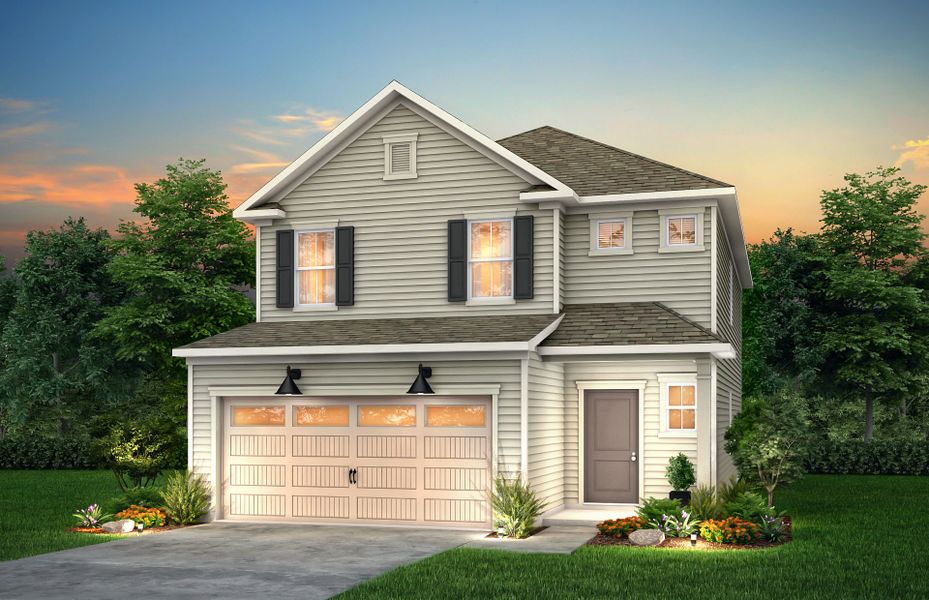 Front exterior of a new home in Parkside Crossing, Charlotte, NC, highlighting curb appeal (Image 16). Front exterior of a new home in Parkside Crossing, Charlotte, NC, highlighting curb appeal (Image 16).