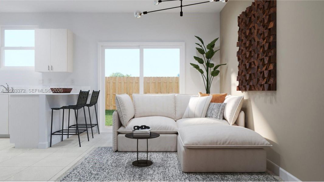 Furnished interior view inside a new home in Altamira, Homestead (Image 2). Furnished interior view inside a new home in Altamira, Homestead (Image 2).