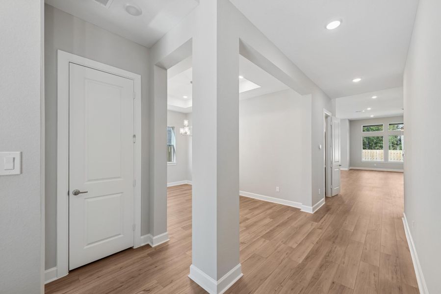 EXAMPLE PHOTO: View from Entry towards interior of home - high ceilings, low maintenance laminate floors!