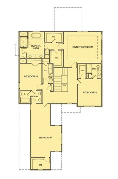 2D floor plan layout for the Carter by Kerley Family Homes in The Estates at Hurricane Pointe, Douglasville, GA (Image 4).