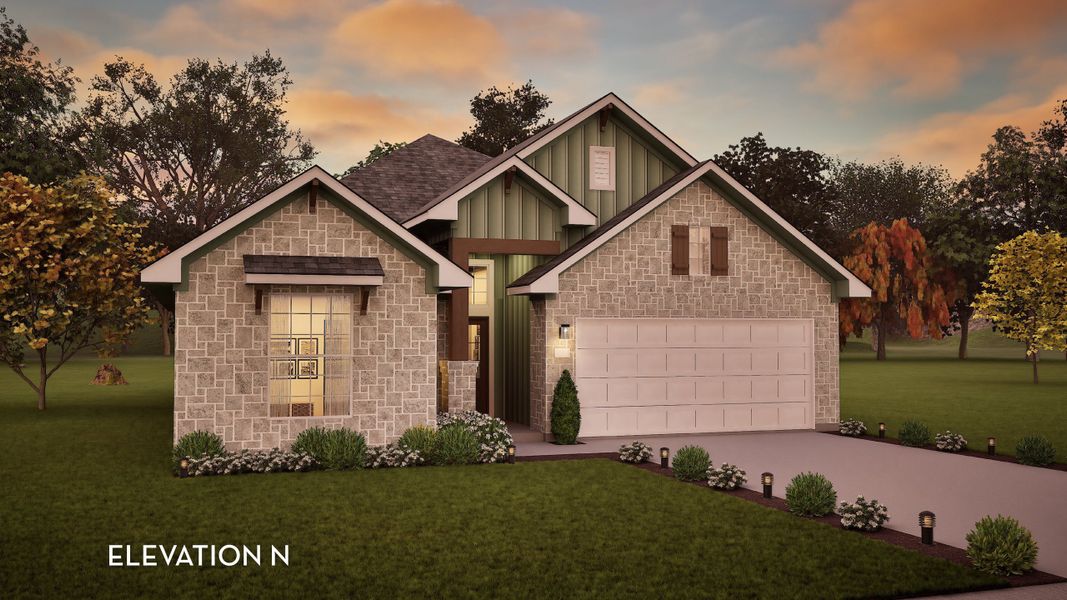 Representative exterior photo of a completed home built from the Greeley by CastleRock Communities in Santa Rita Ranch, Liberty Hill, TX (Image 4).