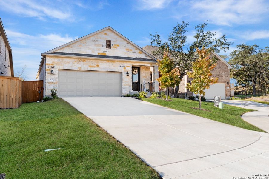Front exterior of a new home in , San Marcos, TX, highlighting curb appeal (Image 2). Front exterior of a new home in , San Marcos, TX, highlighting curb appeal (Image 2).