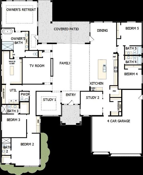 2D floor plan layout of this home in Tierra at Legado West, Queen Creek, AZ (Image 2).