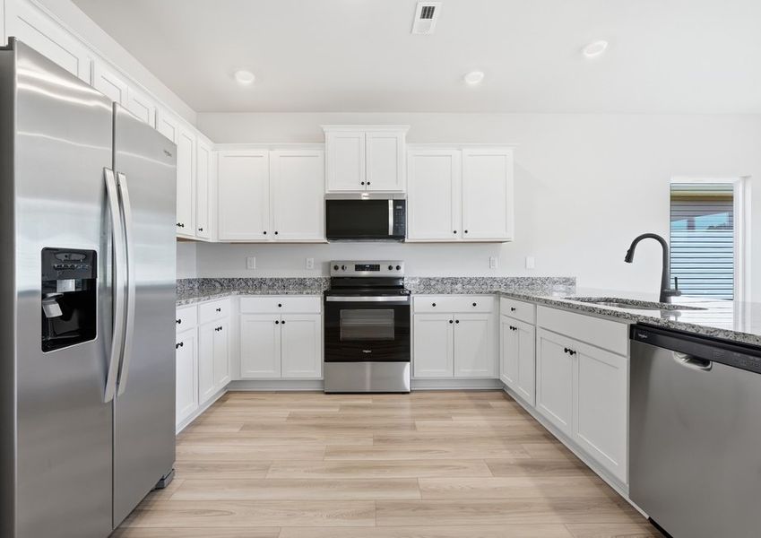 Each kitchen comes complete with stainless steel appliances
