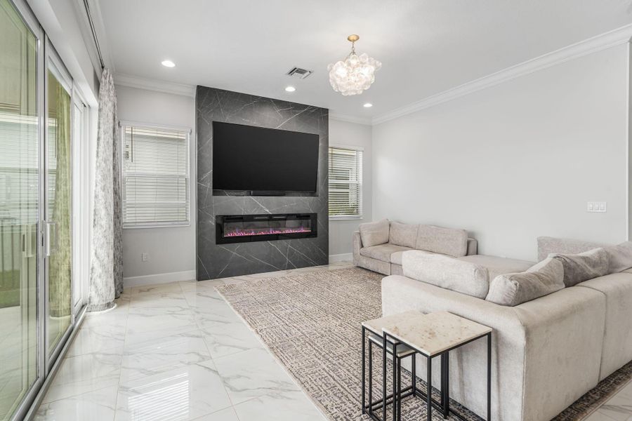 Furnished interior view inside a new home in , The Acreage (Image 8). Furnished interior view inside a new home in , The Acreage (Image 8).