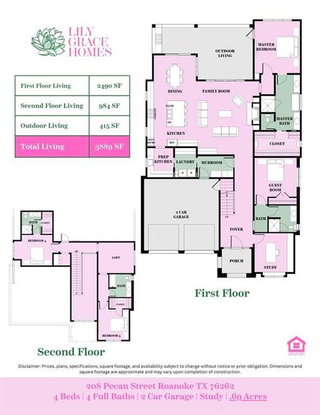 2D floor plan layout of this home in , Roanoke, TX (Image 3).