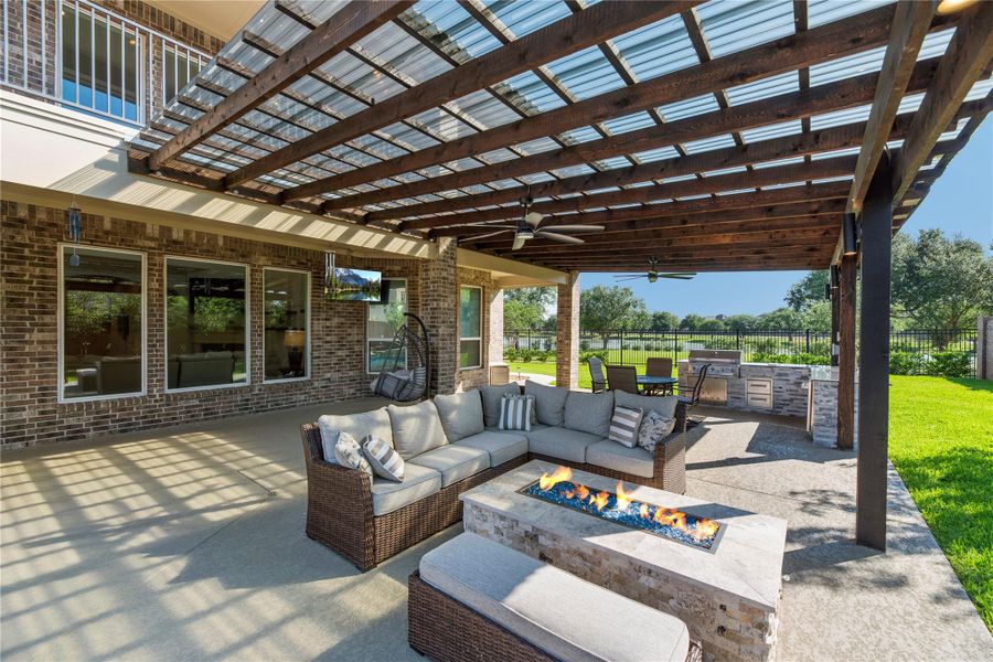 Exterior details and patio area of a home in , Cypress (Image 27).