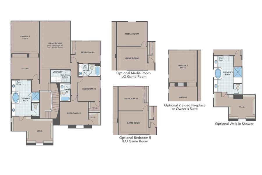2D floor plan layout for the Sienna by DRB Homes in Sycamore Farms, Surprise, AZ (Image 4).