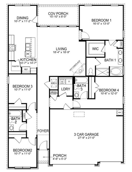 2D floor plan layout of this home in Hedge Rose, Somerville, TN (Image 3).
