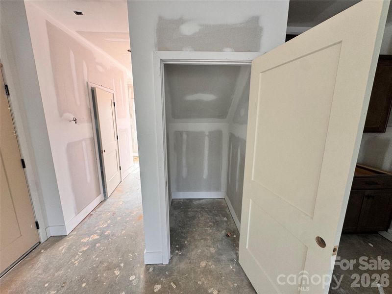 Storage closet under staircase Storage closet under staircase