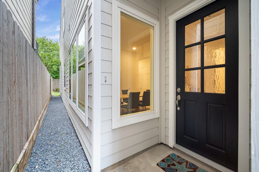 A proper front entry with a glass-panel door, low-E windows, and a side path that leads straight to the fenced backyard — the everyday moments start feeling easy. A proper front entry with a glass-panel door, low-E windows, and a side path that leads straight to the fenced backyard — the everyday moments start feeling easy.