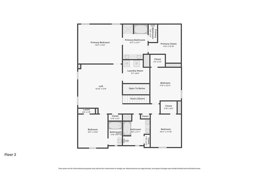 2D floor plan layout of this home in Parkside at Grayson, Grayson, GA (Image 6).