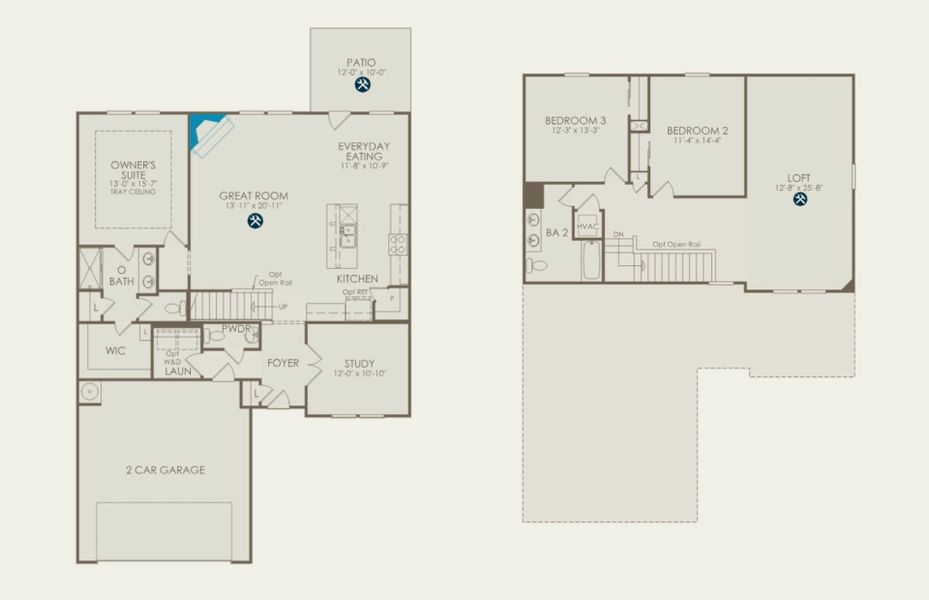 2D floor plan layout of this home in Monroe Preserve, Chapin, SC (Image 5).