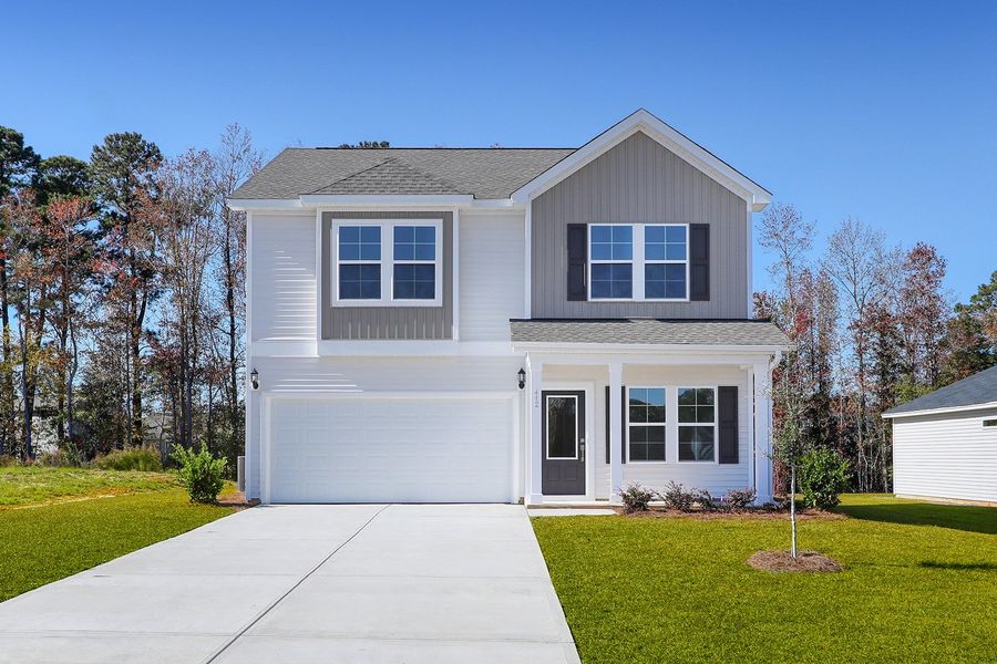 Front exterior of a new home in Jordan Grove, Conway, SC, highlighting curb appeal (Image 1).