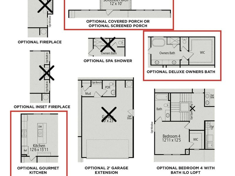 2D floor plan layout of this home in Enclave at Belmont, Belmont, NC (Image 4).