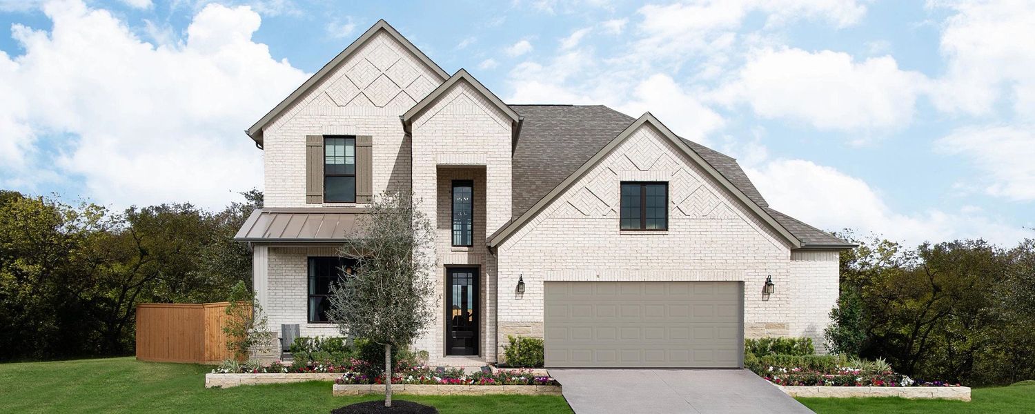 Representative exterior photo of a completed home built from the Aubrey by Ashton Woods in Ashland, Angleton, TX (Image 2).