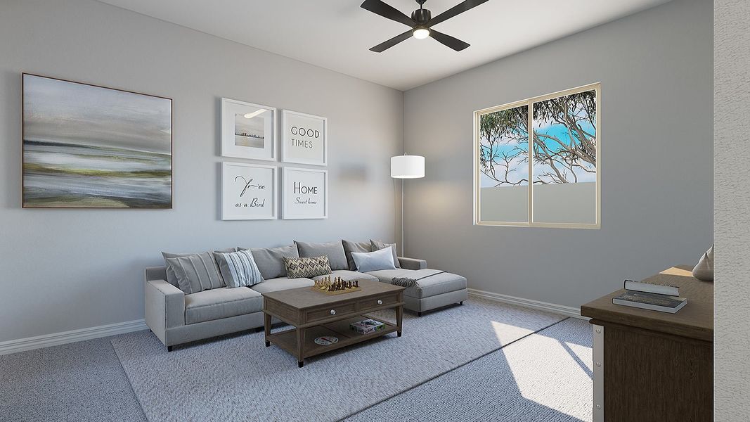 Representative furnished interior of a home built from the Iris Plan 60-1 by Tri Pointe Homes in Navarre at Abel Ranch, Goodyear (Image 10).