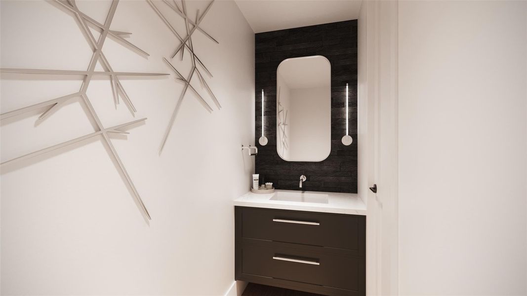 Powder Room. **This is an artists rendering and are subject to changes anytime during construction**