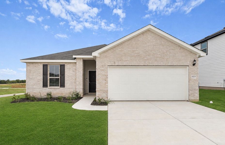 Front exterior of a new home in County View, Temple, TX, highlighting curb appeal (Image 19). Front exterior of a new home in County View, Temple, TX, highlighting curb appeal (Image 19).