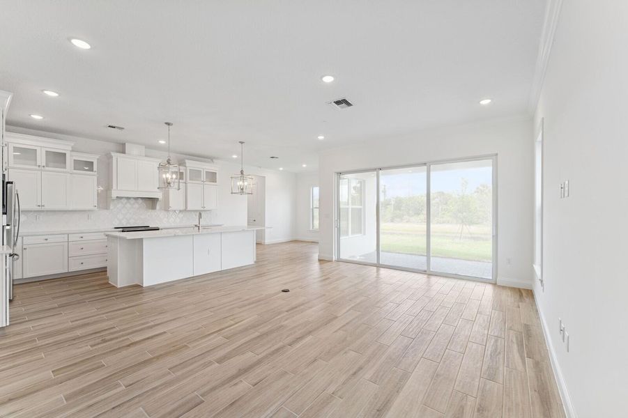 Kitchen, Great Room and Dining Area