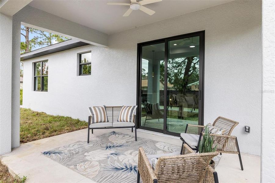 Exterior details and patio area of a home in , North Port (Image 27).