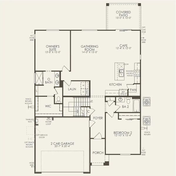 2D floor plan layout of this home in Festival Foothills, Buckeye, AZ (Image 5).
