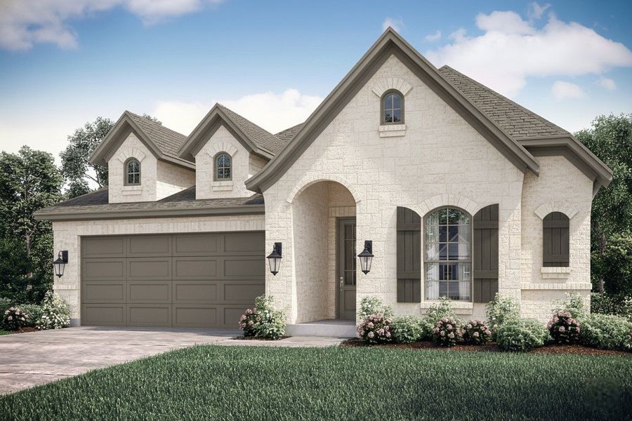 Representative exterior photo of a completed home built from the Augusta by John Houston Homes in BridgeWater - Phase 1, Midlothian, TX (Image 4).
