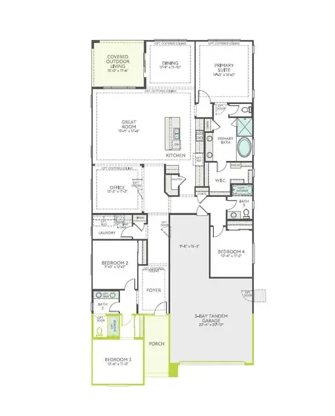 2D floor plan layout of this home in Soleo, San Tan Valley, AZ (Image 4).