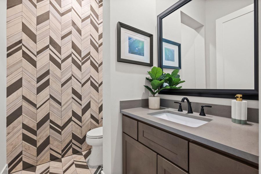 Furnished interior view inside a new home in Lakecliff on Lake Travis, Spicewood (Image 28).