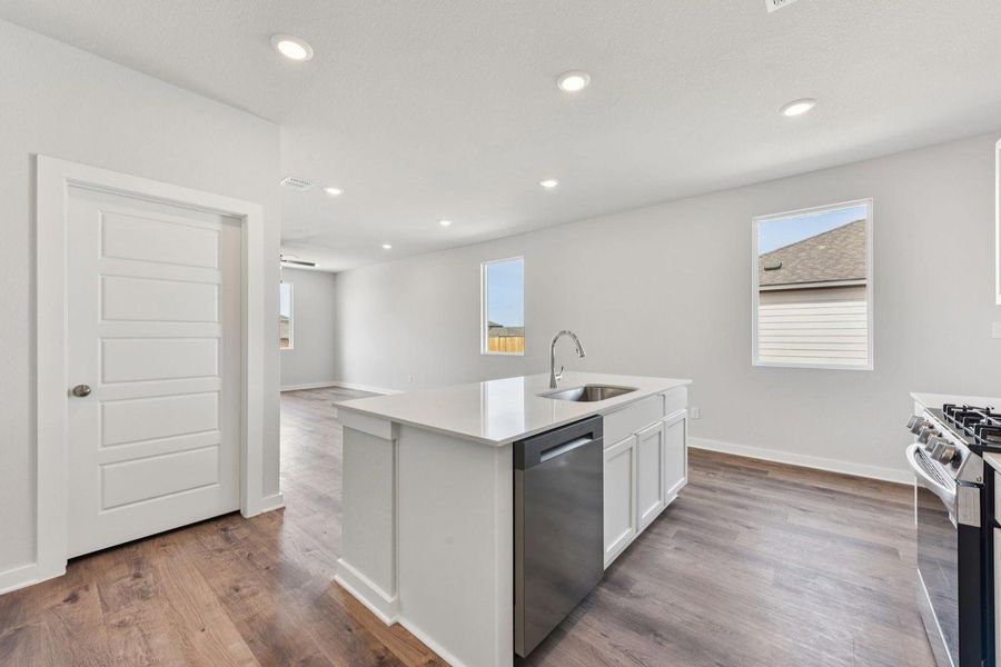 Furnished interior view inside a new home in Stallion Run, Buda (Image 12).