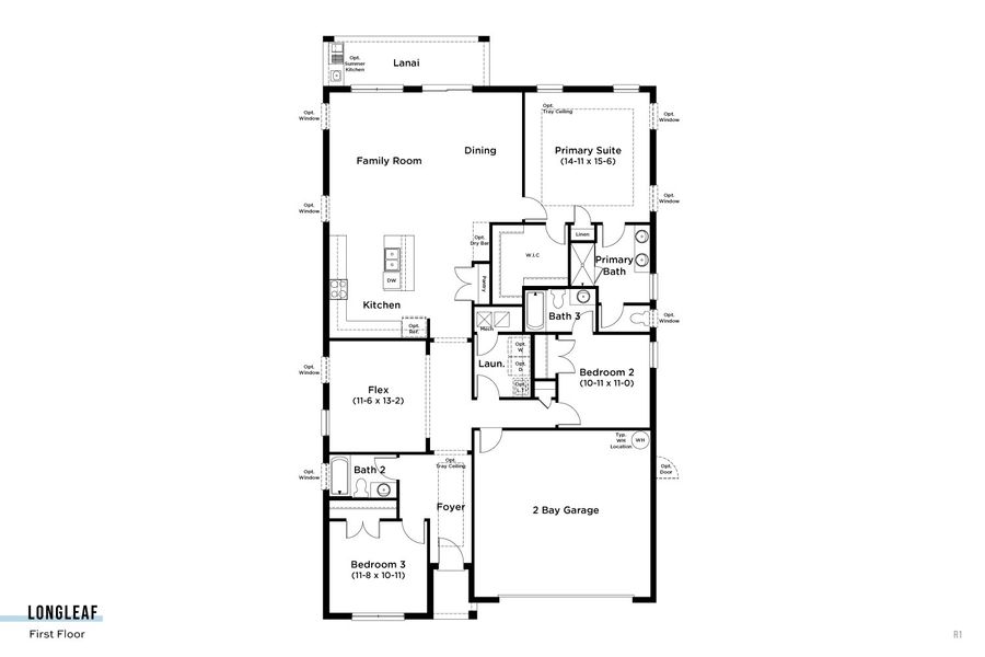 2D floor plan layout for the Longleaf by DRB Homes in Trailside, Mount Dora, FL (Image 3). 2D floor plan layout for the Longleaf by DRB Homes in Trailside, Mount Dora, FL (Image 3).