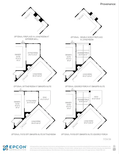 2D floor plan layout for the Provenance by Epcon Communities in The Courtyards at Redbud Lane, Holly Springs, GA (Image 22).
