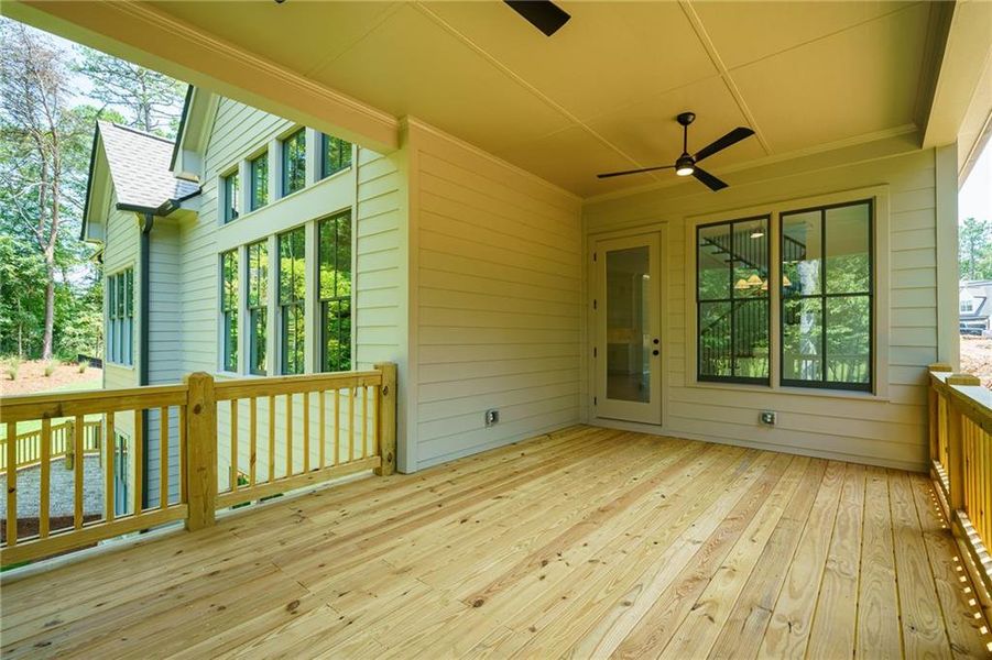 Exterior details and patio area of a home in Malone's Pond, Ball Ground (Image 3).