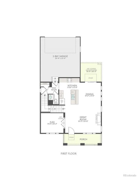 2D floor plan layout of this home in Crescendo at The Aurora Highlands, Aurora, CO (Image 4).