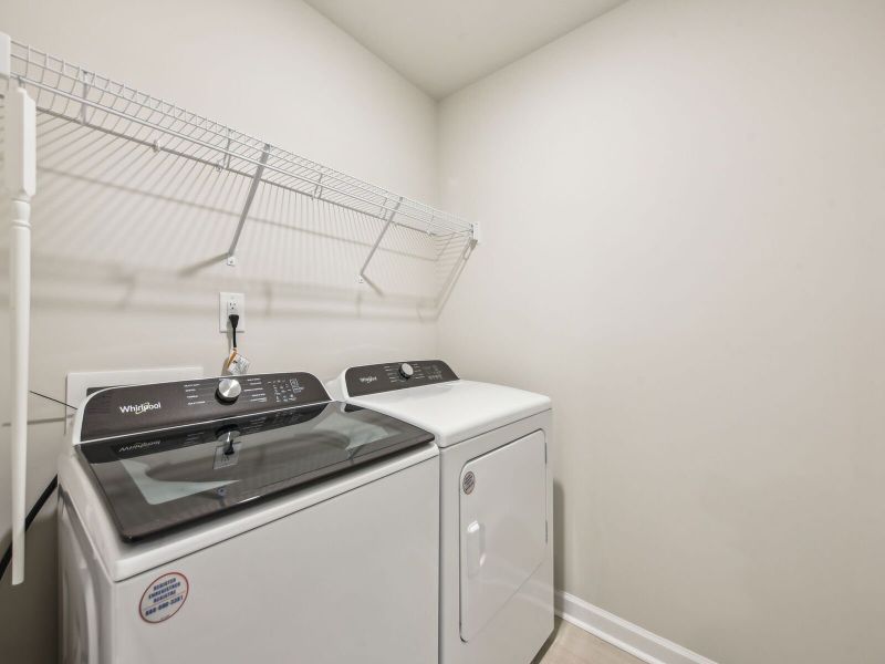 Doing laundry has never been easier with this spacious space.