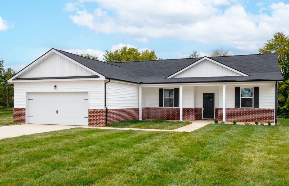 Representative exterior photo of a completed home built from the Birch 4 by Nason Homes in Woodland Farms, Dickson, TN (Image 1). Representative exterior photo of a completed home built from the Birch 4 by Nason Homes in Woodland Farms, Dickson, TN (Image 1).