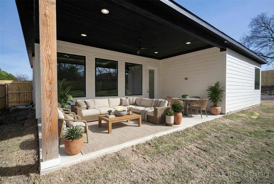 Exterior details and patio area of a home in , Dallas (Image 26).