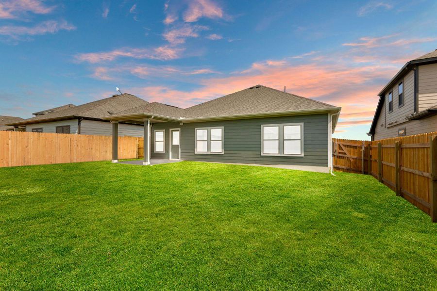 Rear of Home and Private Backyard