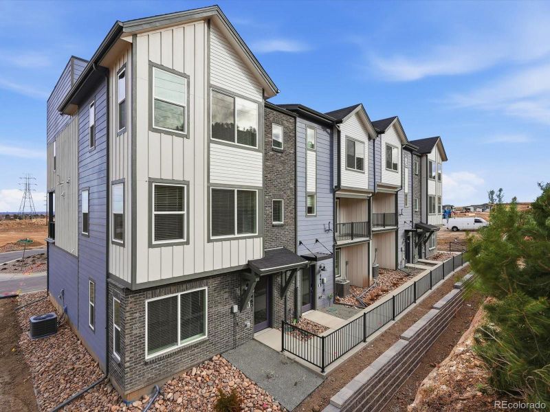 Exterior details and patio area of a home in Three Hills, Morrison (Image 22).