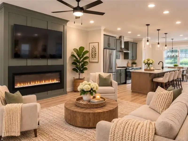 Furnished interior view inside a new home in Townes at South Main, Kennesaw (Image 6).