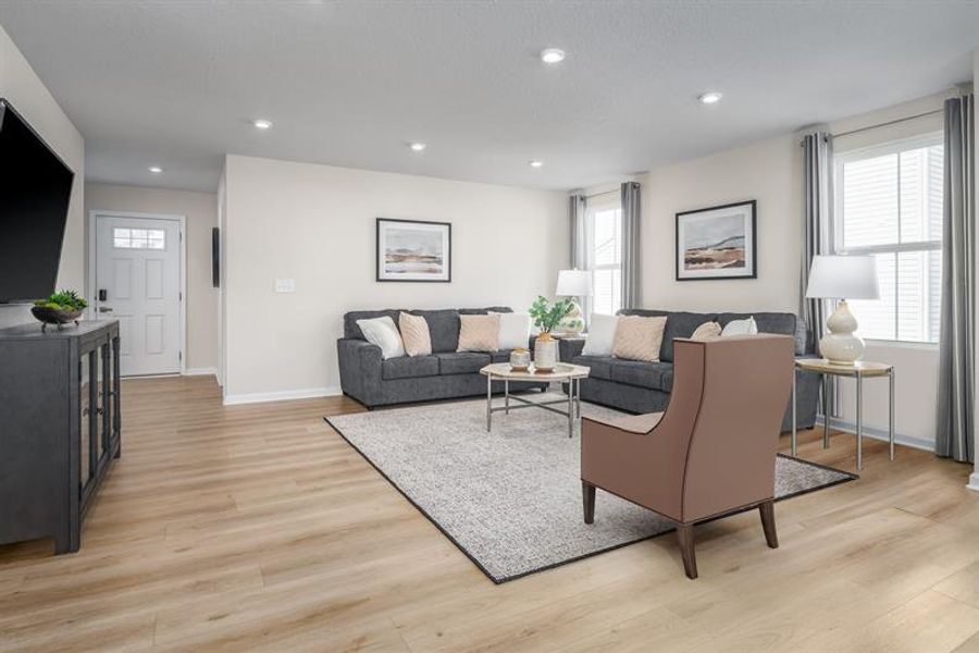 Representative furnished interior of a home built from the Tupelo by Ryan Homes in Derby Run, Smyrna (Image 9).