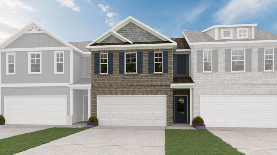 Representative exterior photo of a completed home built from the The Coventry by Direct Residential Communities in Fairview Lake Townhomes, Conyers, GA (Image 7).