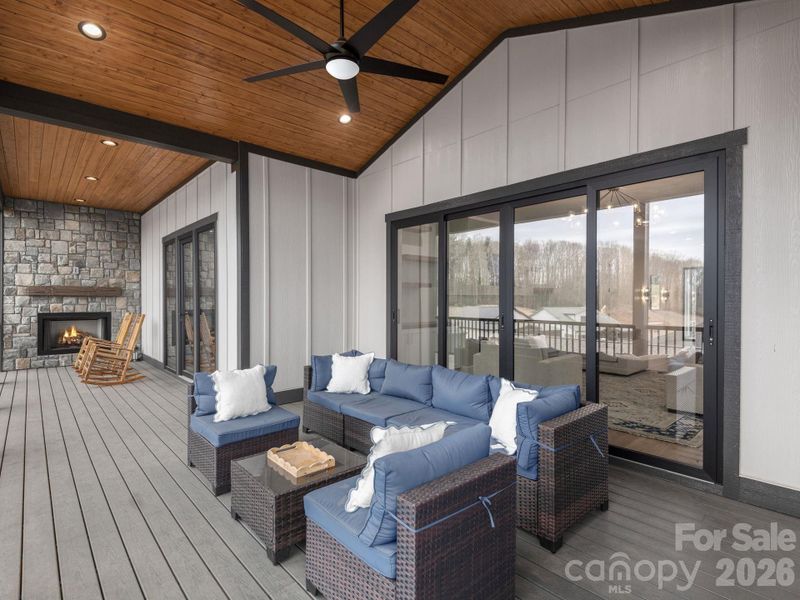 Exterior details and patio area of a home in , Arden (Image 3).