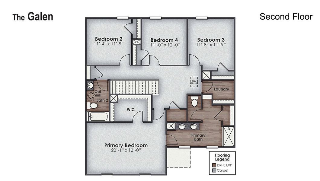 2D floor plan layout for the GALEN by D.R. Horton in Sidbury Station, Castle Hayne, NC (Image 5). 2D floor plan layout for the GALEN by D.R. Horton in Sidbury Station, Castle Hayne, NC (Image 5).