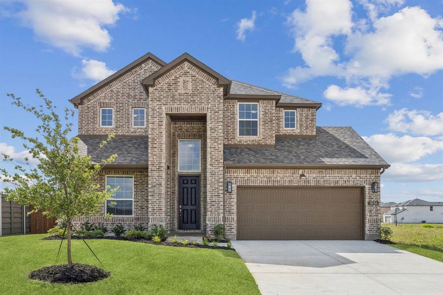 Front exterior of a new home in Bellagio, Forney, TX, highlighting curb appeal (Image 25). Front exterior of a new home in Bellagio, Forney, TX, highlighting curb appeal (Image 25).