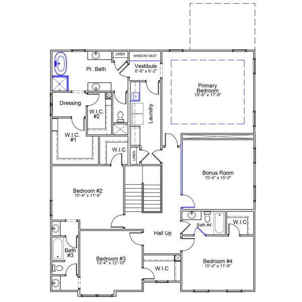2D floor plan layout of this home in Pebble Branch, Chapin, SC (Image 3).