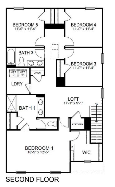 2D floor plan layout of this home in Harrier Point, Woodruff, SC (Image 4).