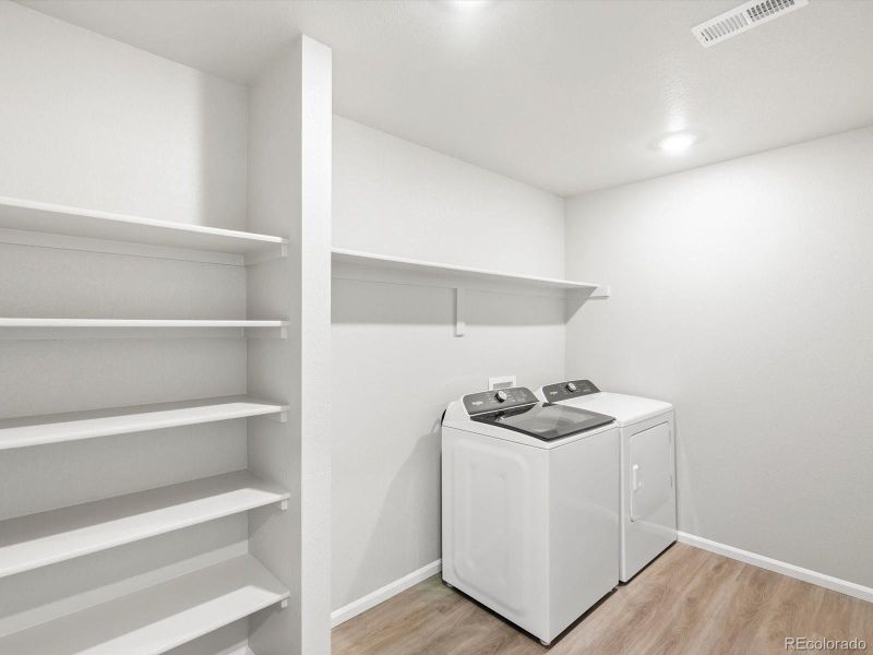 Upper level laundry washer and dryer included