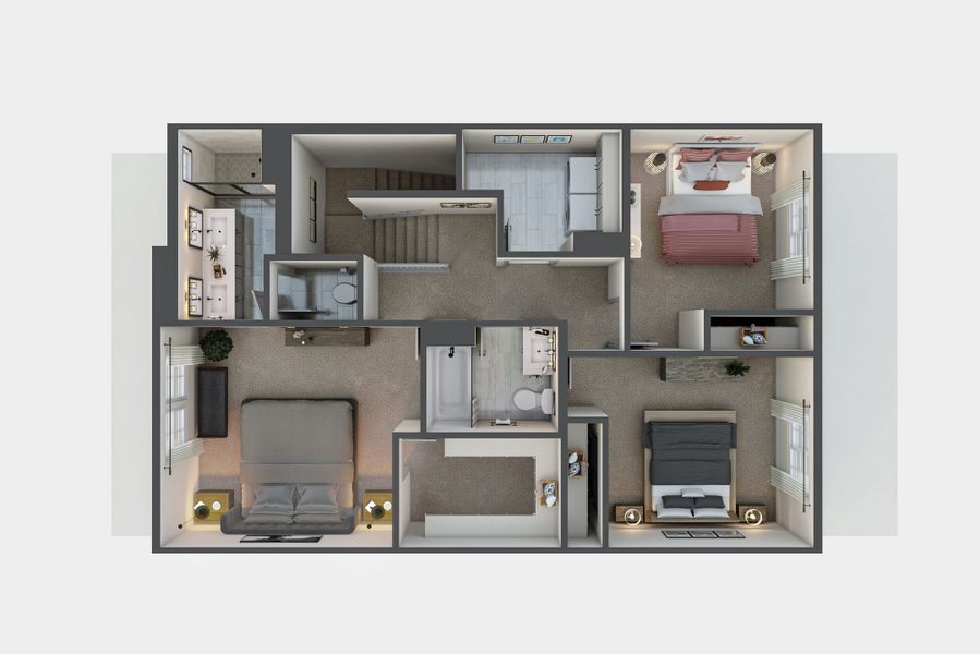 2D floor plan layout for the M by Tri Pointe Homes in Candelas Townhomes, Arvada, CO (Image 4).